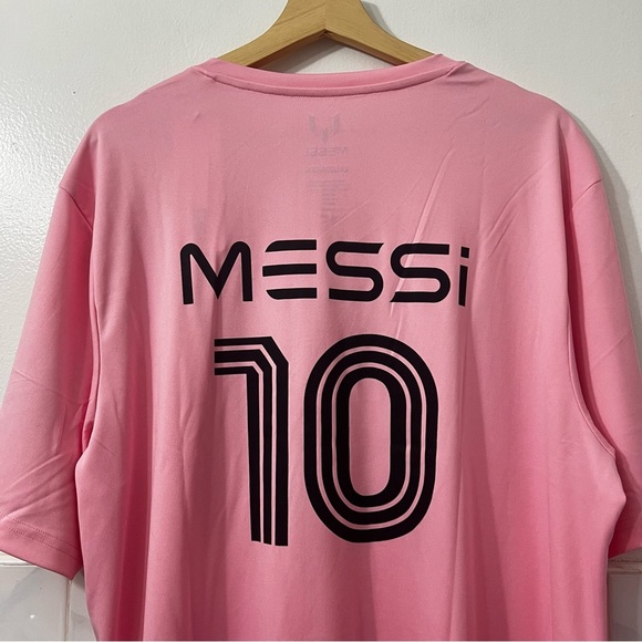 Messi 2XL Candy Pink V Neck Shirt Jersey Futbol Soccer Fandom - Picture 5 of 10